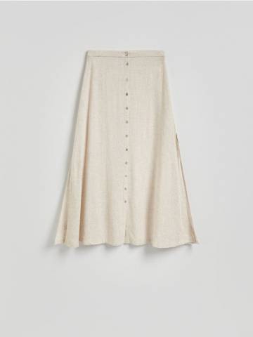 Reserved - LADIES` SKIRT - бежевий - XJ698-08X Reserved - LADIES` SKIRT - бежевий - XJ698-08X