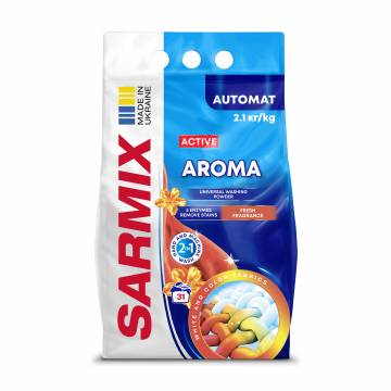 Стиральный порошок Sarmix Active Aroma Автомат, 31 стирок, 2.1 кг Стиральный порошок Sarmix Active Aroma Автомат, 31 стирок, 2.1 кг
