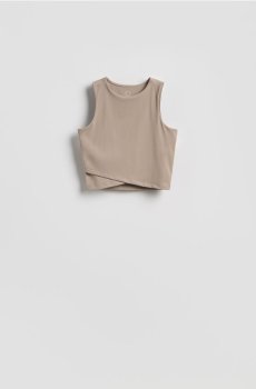 Reserved - Короткий топ зі складками - бежевий - 577JS-80X