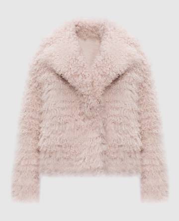 Розовая двусторонняя шуба MANCHESTER R с шерстью