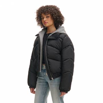 Cropp - Чорна куртка з капюшоном - чорний Cropp - Чорна куртка з капюшоном - чорний