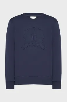 Мужской темно-синий свитшот EMBROIDERED Синий S Gant 2067075
