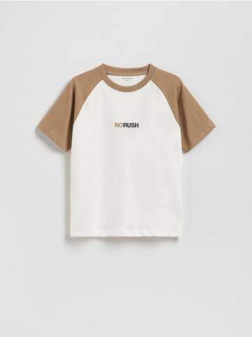 Reserved - Футболка з принтом - кремовий - WF477-01X