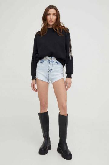 Джинсовые шорты Answear Lab женские однотонные высокая посадка Джинсовые шорты Answear Lab женские однотонные высокая посадка