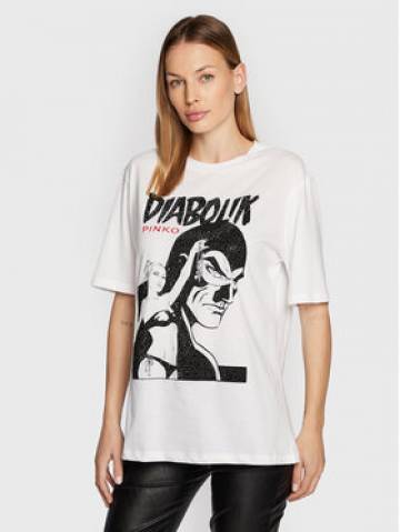 Pinko Футболка DIABOLIK Fabiola 1L1099 Y5SN Білий Regular Fit Pinko Футболка DIABOLIK Fabiola 1L1099 Y5SN Білий Regular Fit