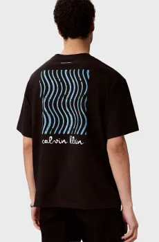 Мужская черная футболка 16s TRVL LINES GRAPHIC Черный L Calvin Klein Jeans LV04RG816G