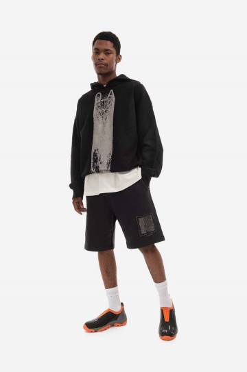 Хлопковая кофта A-COLD-WALL* Plaster Hoodie мужская цвет чёрный с капюшоном с принтом ACWMW085-BLACK Хлопковая кофта A-COLD-WALL* Plaster Hoodie мужская цвет чёрный с капюшоном с принтом ACWMW085-BLACK