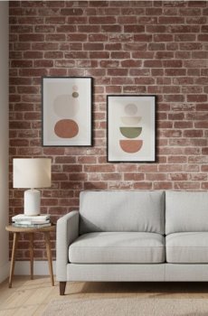 Самоклеюча шпалера з мотивом цегли - червоний