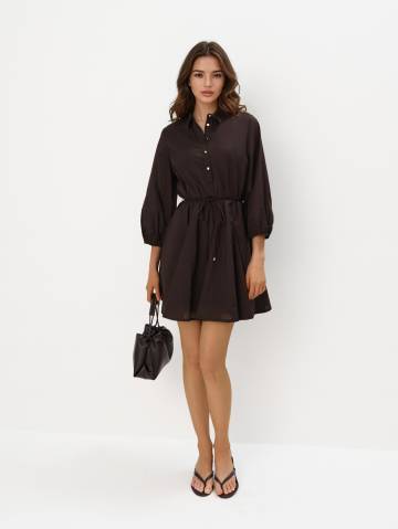 Mohito - Сукня-сорочка міні - темно-коричневий - 42