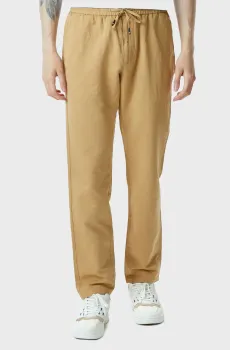 Мужские бежевые льняные брюки CHINO HARLEM PO DRWS CO LINEN Бежевый 38-32 Tommy Hilfiger MW0MW34533
