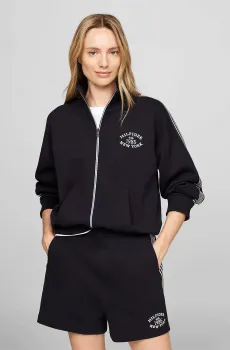 Женская темно-синяя спортивная кофта VARSITY REG FULL ZIP HWK Синий S Tommy Hilfiger WW0WW42077