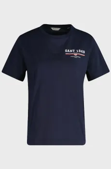 Женская темно-синяя футболка REG GRAPHIC SS T-SHIRT Синий M Gant 4201554