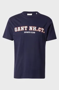 Мужская темно-синяя футболка GRAPHIC SS T-SHIRT Синий S Gant 2003345
