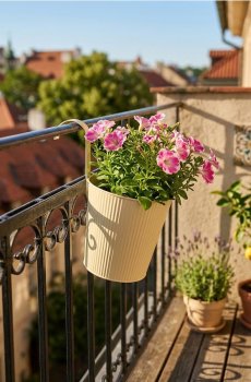 Кашпо для підвішування на перила - кремовий