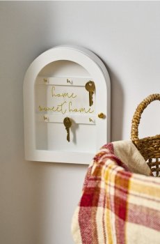 Вішак для ключів з написом Home Sweet Home - білий