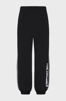 Женские черные спортивные брюки LOGO PIPING SWEATPANTS Черный XS Karl Lagerfeld A2W10149