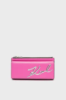 Женская розовая кожаная сумка SIGNATURE CROSSBODY Розовый ONESIZE Karl Lagerfeld 240W3203