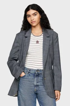 Женский серый блейзер в клетку THC CC CLUB BLAZER Серый 36 Tommy Hilfiger WW0WW42408
