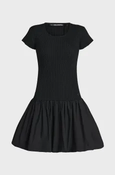 Женское черное платье fabric mix balloon Черный L Karl Lagerfeld B3W13015
