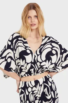 Женский топ с узором BELINA Разноцветный M Etam 6545464