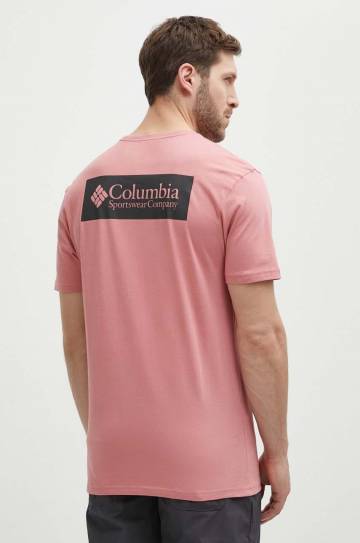 Хлопковая футболка Columbia North Cascades цвет розовый с принтом Хлопковая футболка Columbia North Cascades цвет розовый с принтом