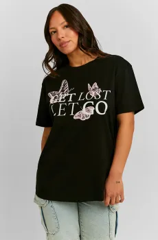 Женская черная футболка Черный M Tally Weijl STSCOURSI2