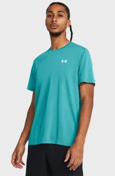 Мужская бирюзовая футболка UA LAUNCH SHORTSLEEVE Бирюзовый S Under Armour 1382582-464