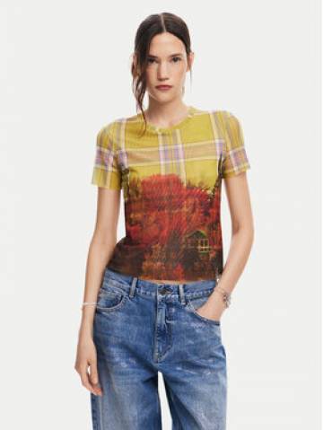 Desigual Футболка Double 24WWTK27 Кольоровий Slim Fit Desigual Футболка Double 24WWTK27 Кольоровий Slim Fit