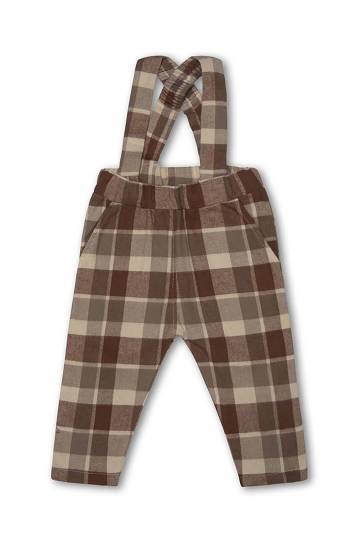 Детские хлопковые брюки Thats mine Miel цвет коричневый с узором