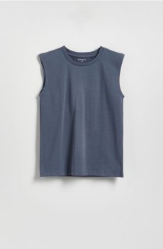 Reserved - Бавовняна футболка без рукавів - синій - 957IX-55X
