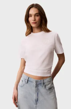 Женская белая футболка CLASSIC LEFT CHEST GRAPHIC Белый XS Calvin Klein Jeans LV047G836G