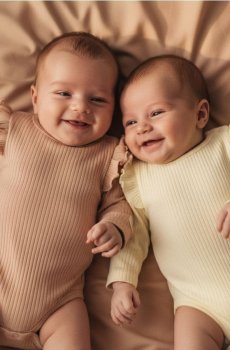 Ребристе боді 2 штуки - бежевий