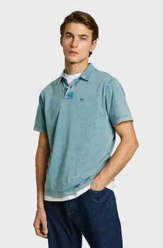 Мужское голубое поло DENIM POLO Голубой XL Pepe Jeans PM542245