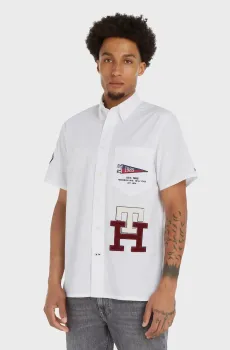 Мужская белая рубашка WCC VARISTY Белый S Tommy Hilfiger MW0MW30616