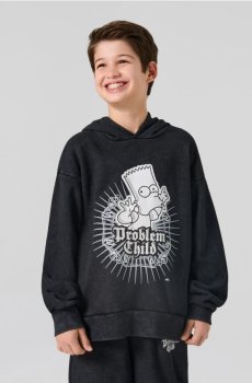 Худі з капюшоном з ефектом прання The Simpsons - чорний