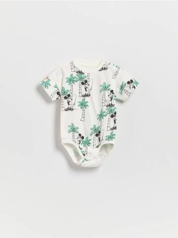 Reserved - Бавовняне боді Mickey Mouse - кремовий - QS506-01X