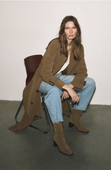 Reserved - Замшеві черевики на підборах - коричневувато-зелений - 635ID-78X