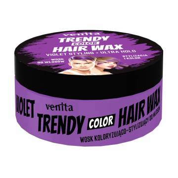 Окрашивающий воск для стилизации волос Venita Trendy Color Hair Wax, Violet, 75 г Окрашивающий воск для стилизации волос Venita Trendy Color Hair Wax, Violet, 75 г
