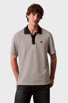 Мужское бежевое поло в полоску OTTOMAN Бежевый L Calvin Klein LV04LD205G