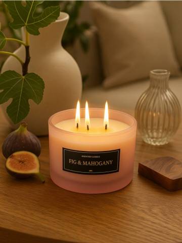 Ароматична свічка Fig & Mahogany - рожевий Ароматична свічка Fig & Mahogany - рожевий