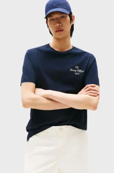 Мужская темно-синяя футболка OUTLINE FLAG SCRIPT Синий XL Tommy Hilfiger MW0MW39360