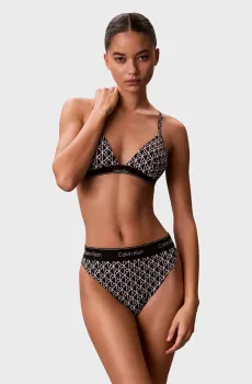 Женские черные трусики от купальника с узором Черный XL Calvin Klein LV00Q61131