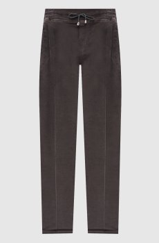 Серые вельветовые брюки с отворотами
