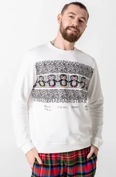 Мужской белый свитшот Белый M brabrabra HOM2009021