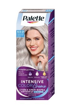 Стойкая крем-краска для волос Palette Интенсивный цвет 9.5-21 Кристально серебристый блонд, 110 мл