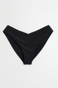 Трусики бікіні у формі літери V - чорний