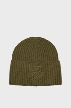 Женская зеленая шерстяная шапка ELEVATED Зеленый ONESIZE Tommy Hilfiger AW0AW17777