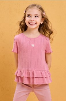 Бавовняна блузка - пильно-рожевий