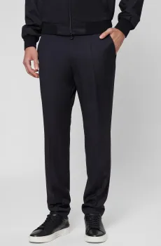 Мужские темно-синие шерстяные брюки Синий 58 BOSS 50469169;401