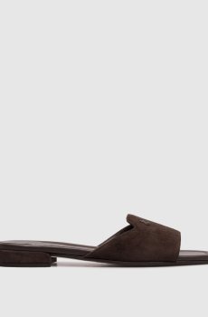 Коричневые замшевые шлепанцы Dina